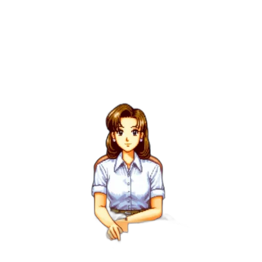 staff, dress, jewelry, face, pixel art, vaporwave, anime, cartoon transparent PNG cut-out