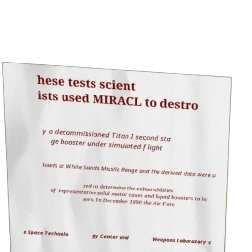 text, excerpt, discussing, use, miracl, destroying, decommissioned, titan transparent PNG cut-out
