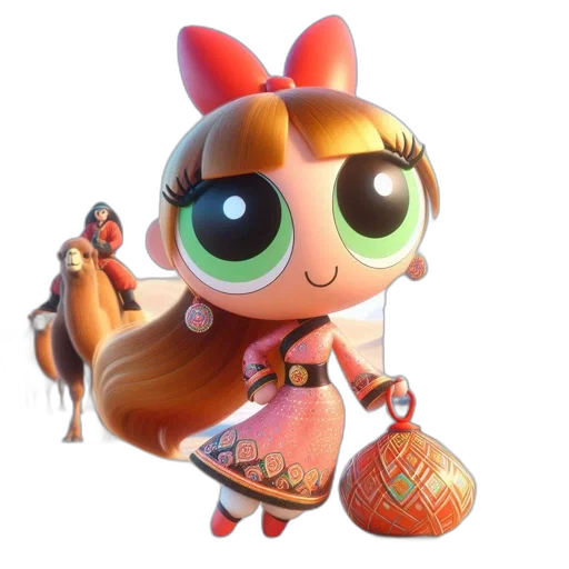 dress, staff, robot, creature, 3d render, concept art, fantasy art, cartoon transparent PNG cut-out