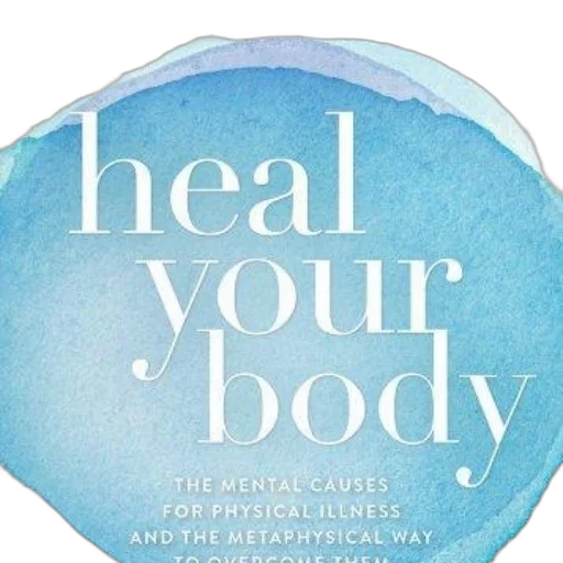 heal, body, book, cover, blue, watercolor, background, white transparent PNG cut-out