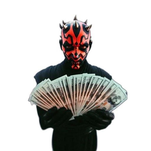 mask, staff, concept art, 3d render, humorous, darth, maul, meme transparent PNG cut-out