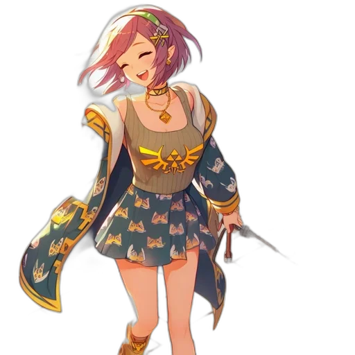 staff, dress, sword, weapon, concept art, pixel art, fantasy art, anime transparent PNG cut-out