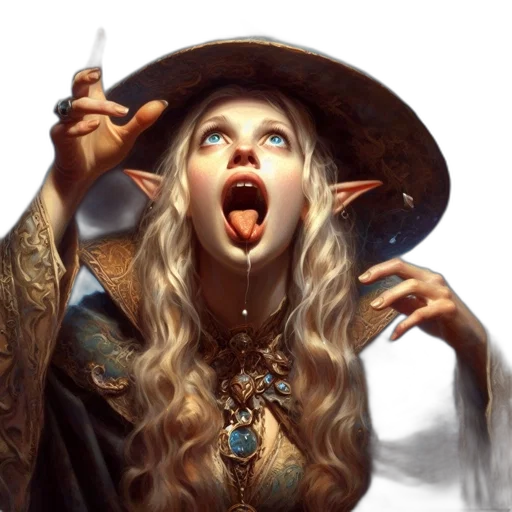 face, jewelry, staff, fantasy art, concept art, photorealistic, oil painting, fire transparent PNG cut-out