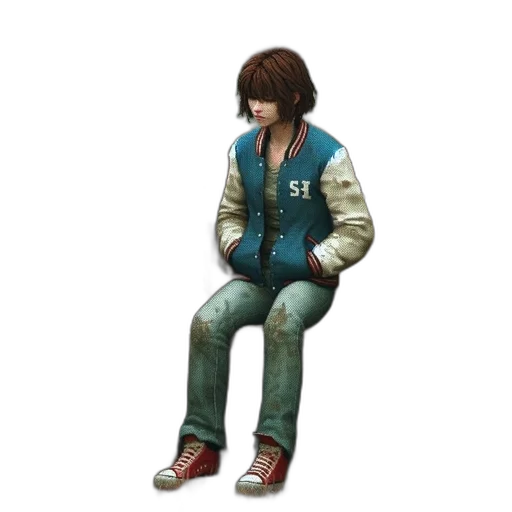 jacket, shoes, robot, concept art, 3d render, photorealistic, cyberpunk, green transparent PNG cut-out