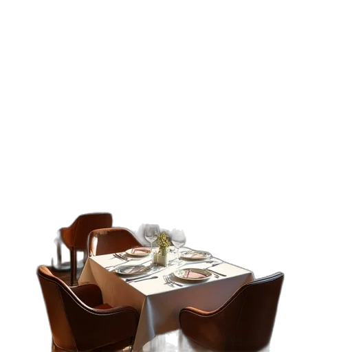 furniture, food, 3d render, photorealistic transparent PNG cut-out