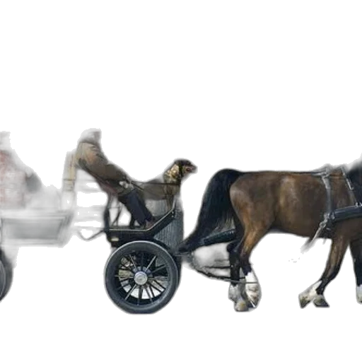 car, robot, animal, concept art, photorealistic, 3d render, horse-drawn, carriage transparent PNG cut-out