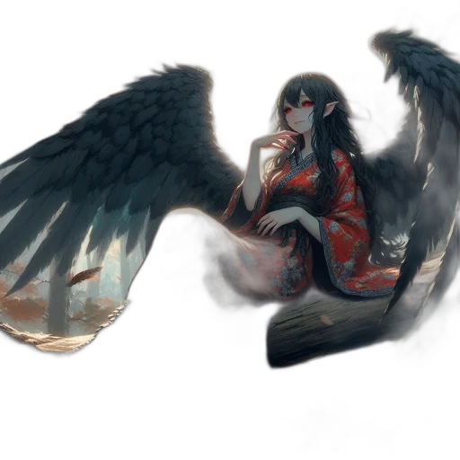 dragon, creature, concept art, fantasy art, photorealistic, watercolor, dark, red transparent PNG cut-out