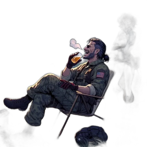 jacket, staff, weapon, concept art, pixel art, fantasy art, cyberpunk, fog transparent PNG cut-out