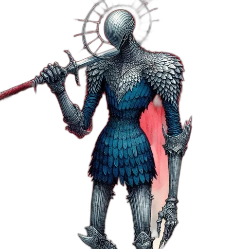 sword, staff, concept art, fantasy art, pixel art, comic book art, red, blue transparent PNG cut-out