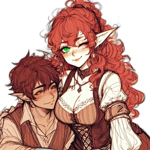 watercolor, fantasy art, pixel art, anime, red, dark, monochrome, green transparent PNG cut-out
