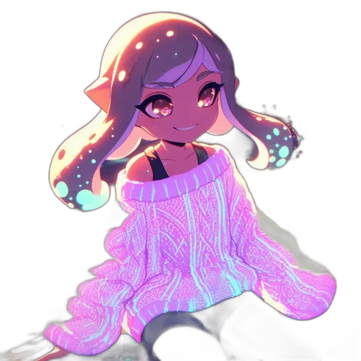 dress, jacket, creature, staff, vaporwave, pixel art, watercolor, concept art transparent PNG cut-out