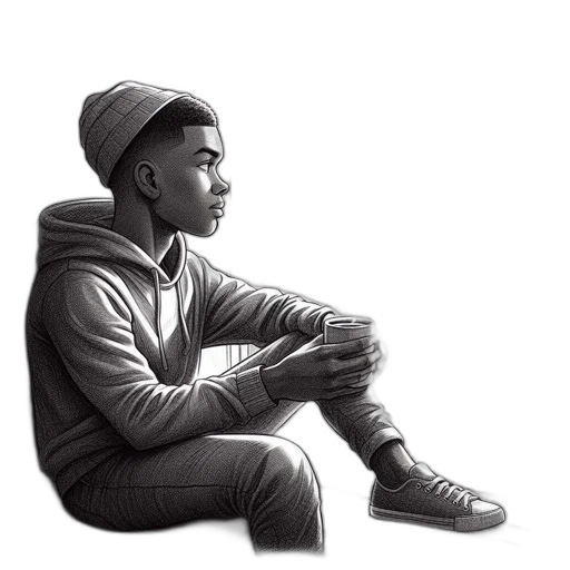 jacket, face, hat, shoes, concept art, cartoon, photorealistic, pencil sketch transparent PNG cut-out