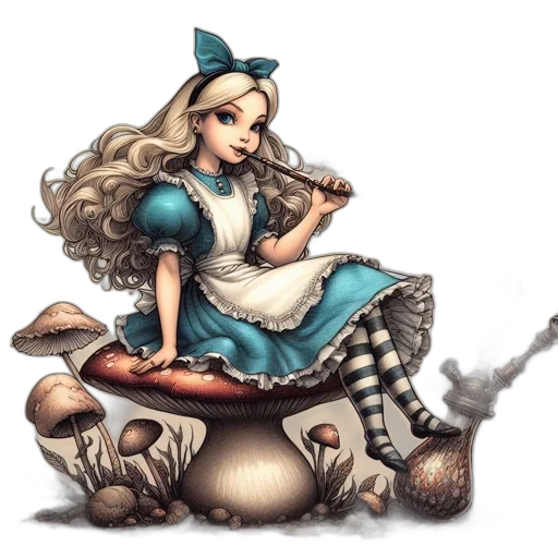 staff, dress, fantasy art, concept art, pixel art, comic book art, monochrome, alice-like transparent PNG cut-out