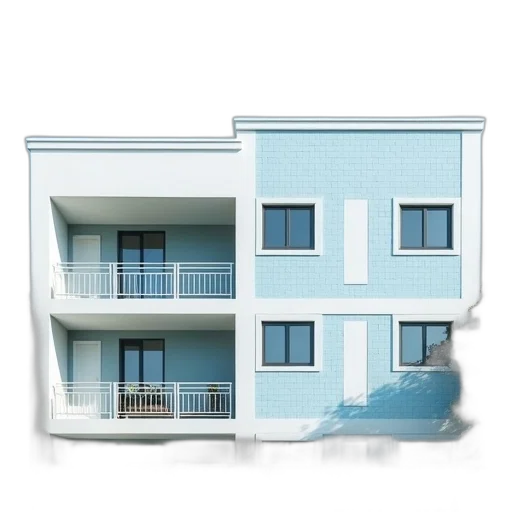building, furniture, 3d render, photorealistic, concept art, blue, pastel, modern transparent PNG cut-out