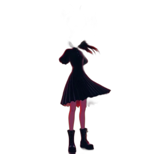 dress, umbrella, hat, staff, concept art, anime, pixel art, 3d render transparent PNG cut-out