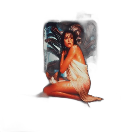 dress, umbrella, oil painting, photorealistic, concept art, pixel art, neon lights, rain transparent PNG cut-out