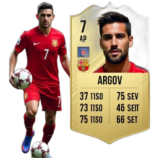 soccer, player, red, jersey, number, depicted, left, side transparent PNG cut-out