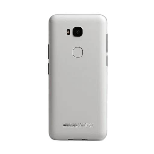 smartphone, textured, back, cover, displayed, against, white, background transparent PNG cut-out