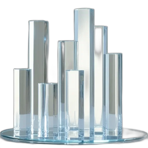 3d render, transparent, acrylic, prisms, glass, manufacturer, house, decoration transparent PNG cut-out