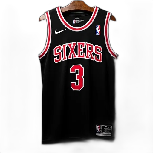 black, jersey, number, word, sixers, red, white, letters transparent PNG cut-out