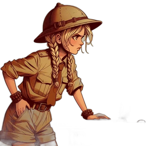 hat, staff, weapon, concept art, fantasy art, pixel art, comic book art, earth tones transparent PNG cut-out