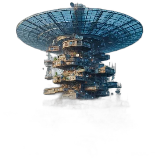 building, robot, hat, furniture, concept art, 3d render, cyberpunk, pixel art transparent PNG cut-out