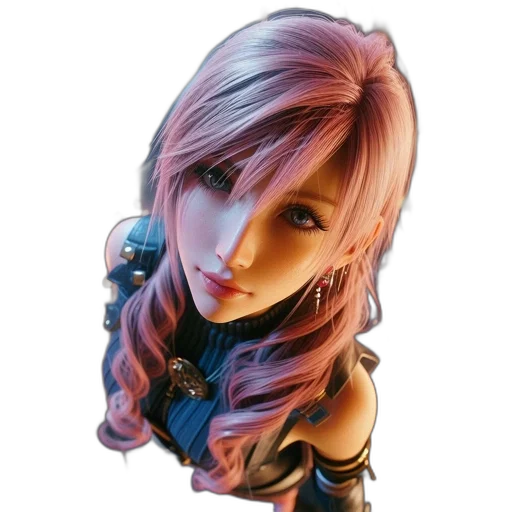 face, hair, robot, 3d render, concept art, fantasy art, pixel art, serene transparent PNG cut-out