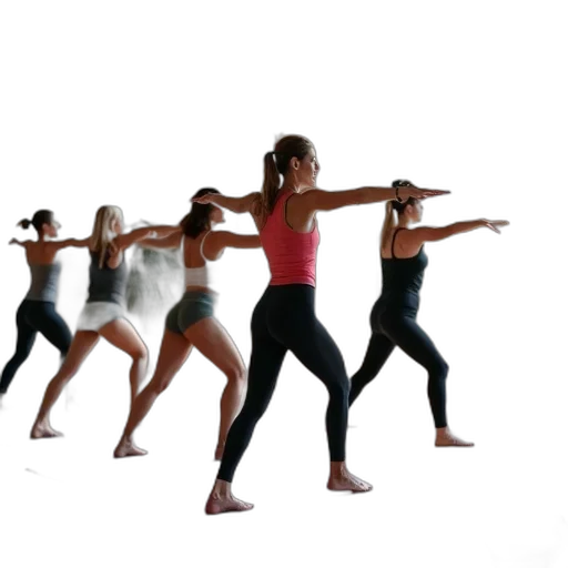 staff, group, women, yoga, class, performing, series, poses transparent PNG cut-out