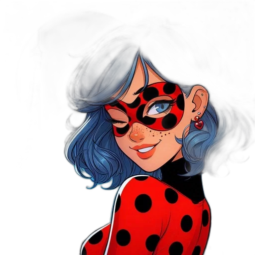 mask, comic book art, concept art, cartoon, watercolor, red, young, woman transparent PNG cut-out