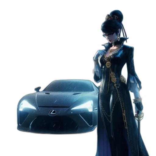 car, weapon, sword, dragon, concept art, fantasy art, cyberpunk, 3d render transparent PNG cut-out