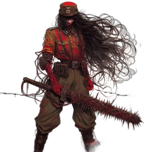 staff, hair, weapon, creature, concept art, comic book art, fantasy art, pixel art transparent PNG cut-out