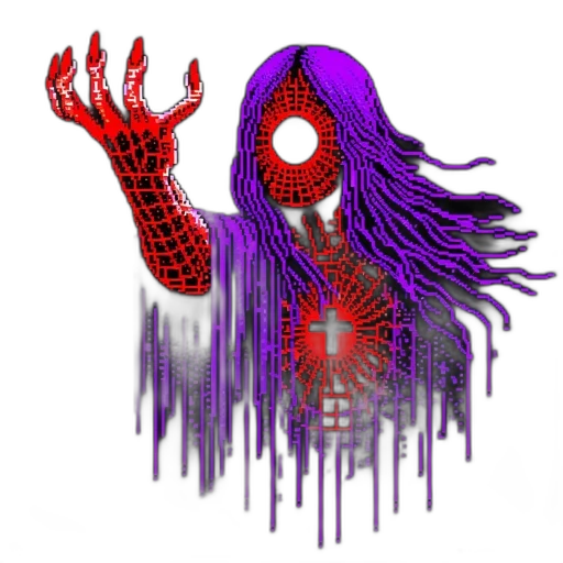 creature, hair, robot, mask, 3d render, concept art, pixel art, cyberpunk transparent PNG cut-out