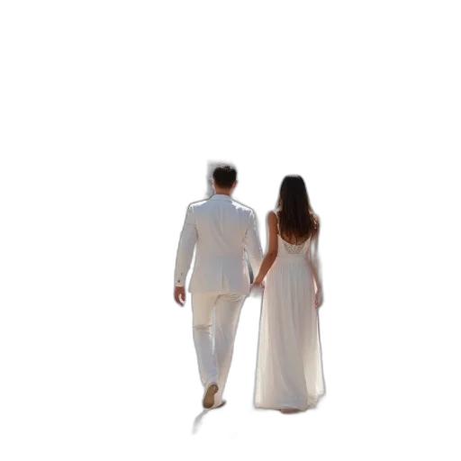 dress, photorealistic, 3d render, concept art, fog, beautiful, couple, white transparent PNG cut-out