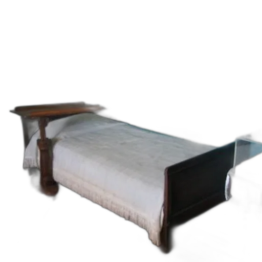 furniture, 3d render, cozy, bedroom, wooden, bed, white, bedding transparent PNG cut-out