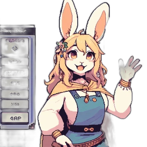 staff, dress, weapon, pixel art, anime, cartoon, concept art, pastel transparent PNG cut-out