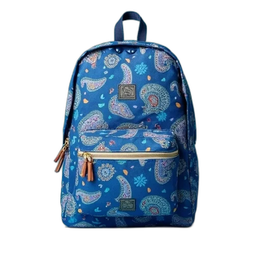 jacket, outer space, blue, backpack, paisley, pattern, placed, surface transparent PNG cut-out