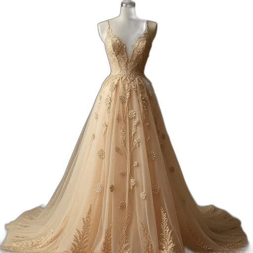 dress, golden, earth tones, beige transparent PNG cut-out