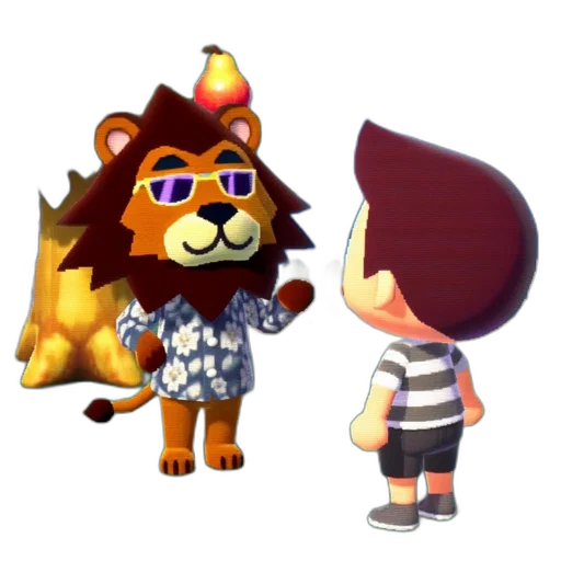 staff, animal, 3d render, concept art, two, animated, characters, lion transparent PNG cut-out
