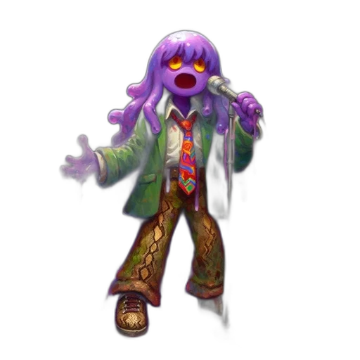 staff, creature, jacket, concept art, pixel art, fantasy art, 3d render, purple transparent PNG cut-out