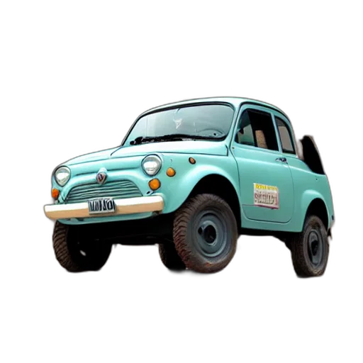 car, animal, 3d render, photorealistic, concept art, fiat, offroad, truck transparent PNG cut-out