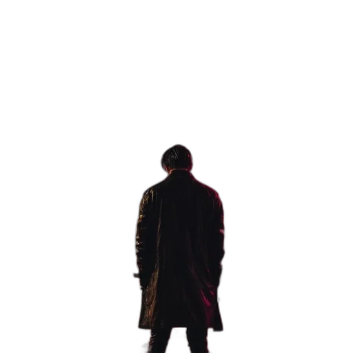 jacket, staff, creature, umbrella, concept art, pixel art, cyberpunk, 3d render transparent PNG cut-out