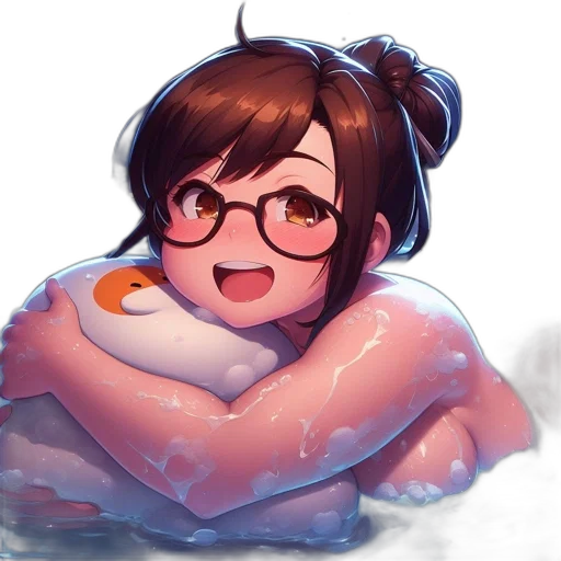creature, animal, pixel art, anime, concept art, watercolor, snow, pastel transparent PNG cut-out