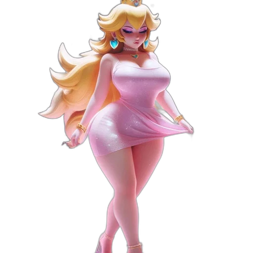 dress, concept art, 3d render, vaporwave, pixel art, pastel, animated, princess transparent PNG cut-out