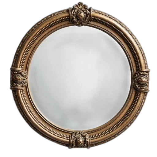 face, jewelry, crown, furniture, photorealistic, plain, ornate, mirror transparent PNG cut-out