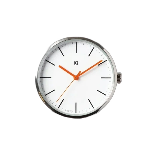 jewelry, staff, 3d render, photorealistic, wristwatch, white, dial, orange transparent PNG cut-out