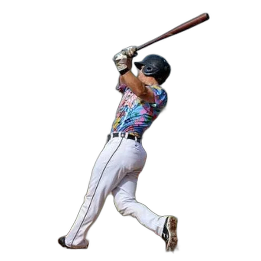 weapon, baseball, player, colorful, jersey, swings, pitch, scoreboard transparent PNG cut-out