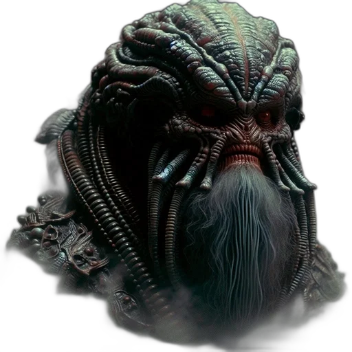 mask, creature, face, hair, concept art, fantasy art, 3d render, photorealistic transparent PNG cut-out