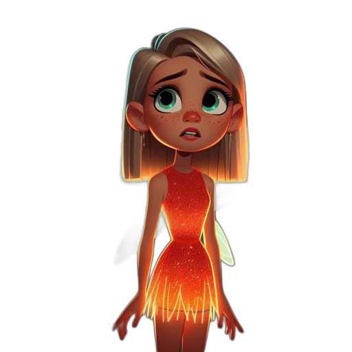 dress, hair, staff, creature, concept art, cartoon, fantasy art, comic book art transparent PNG cut-out