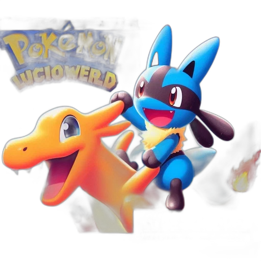concept art, 3d render, pixel art, cover, art, pokémon, lucariowerd, two transparent PNG cut-out