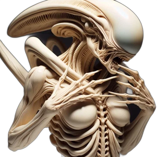 jewelry, mask, robot, face, detailed, sculpture, alien-like, creature transparent PNG cut-out